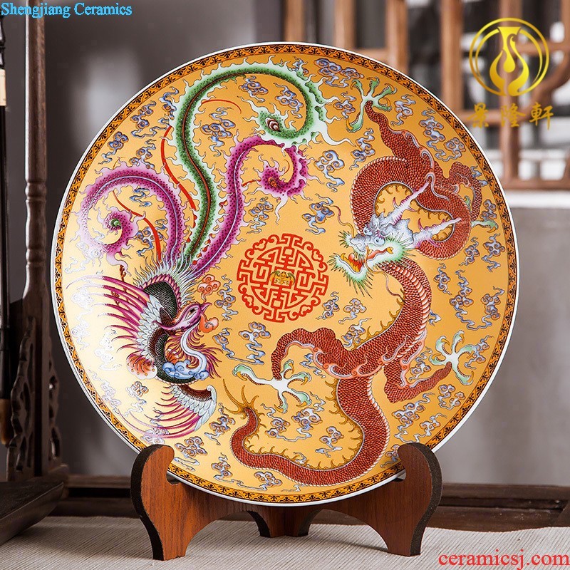 Jingdezhen ceramics powder enamel household adornment handicraft modern study of Chinese style living room TV cabinet furnishing articles gifts