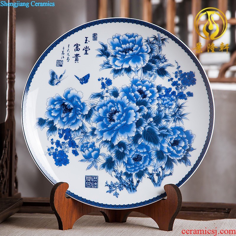 Jingdezhen ceramics furnishing articles to sit home decoration plate of Chinese arts and crafts wine sitting room porch decoration plate