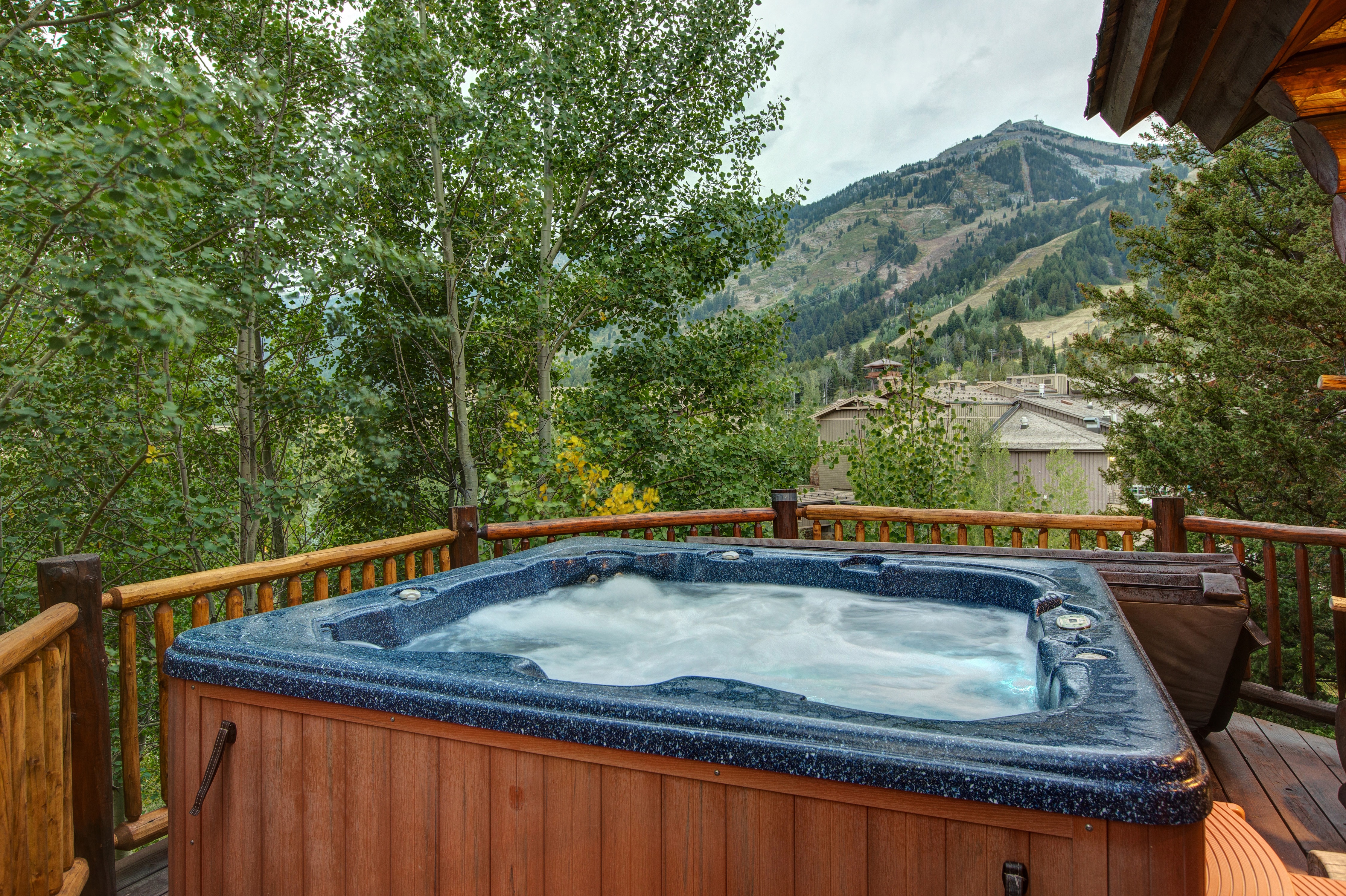 Abode Luxury Rentals Jackson Hole Moosehead Cabin Exterior Hot Tub