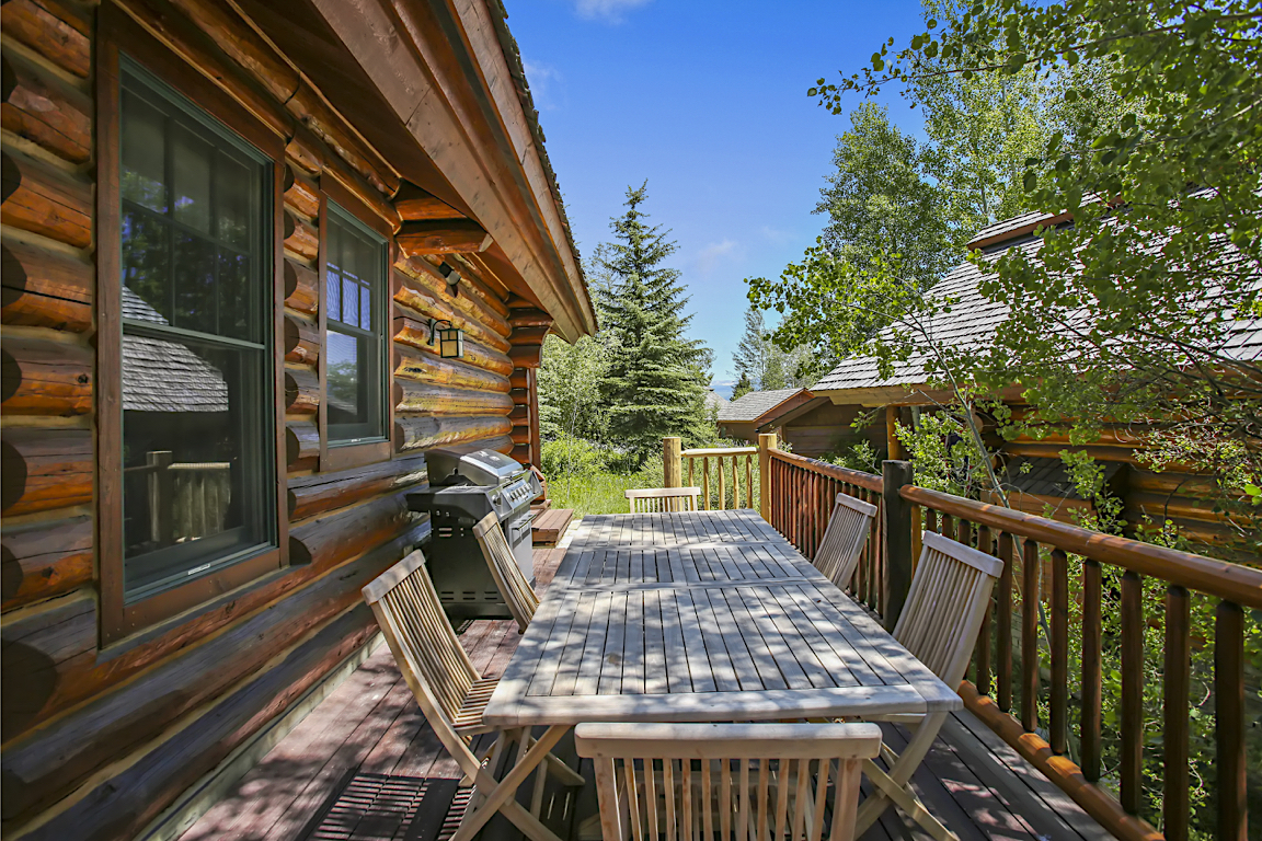 Abode Luxury Rentals Jackson Hole Moosehead Cabin Exterior Deck 2