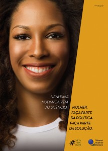Cartaz da campanha do TSE por mais mulheres na política