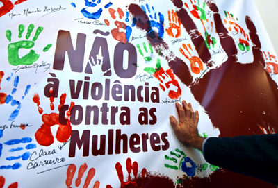 Mural contra a violência doméstica