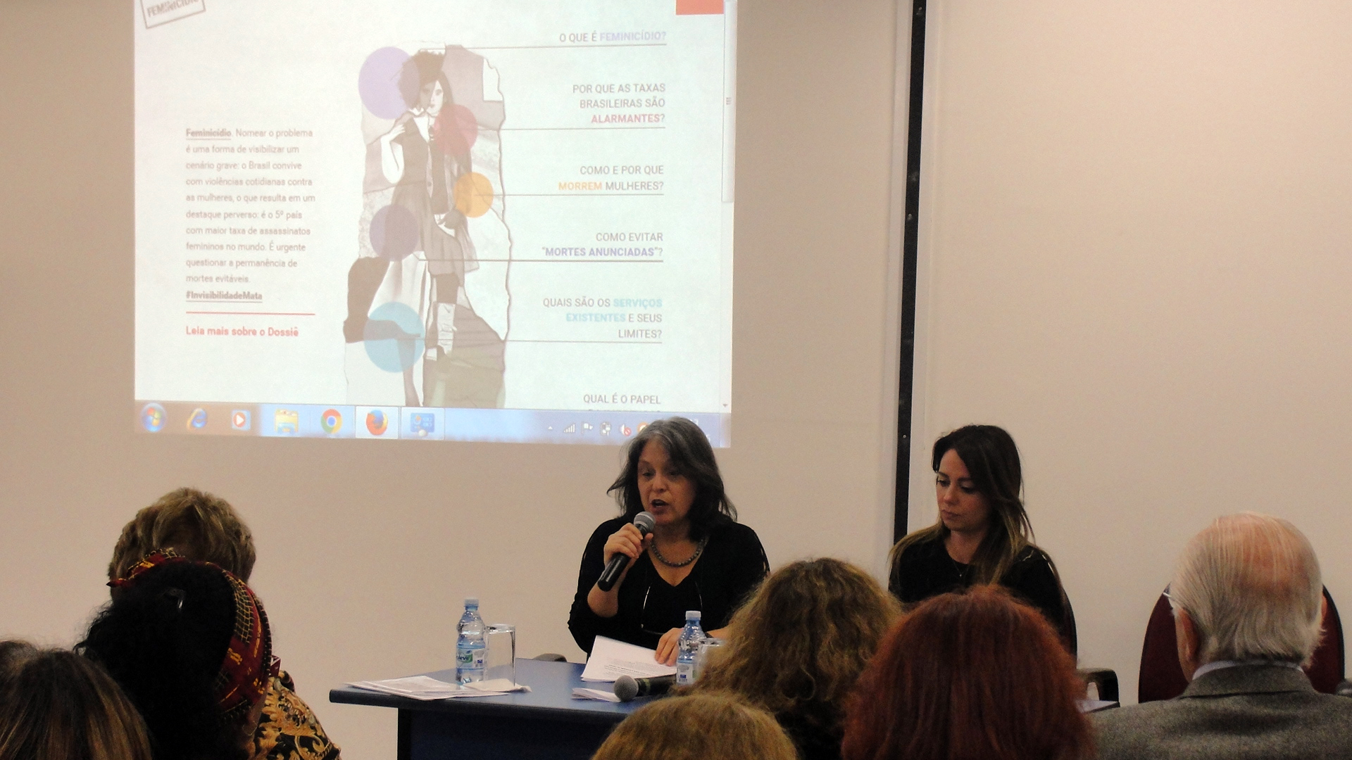 Jacira Melo, diretora do Instituto Patrícia Galvão, fala do papel da mídia para o enfrentamento ao feminicídio (Fotos: Luciana Araújo)