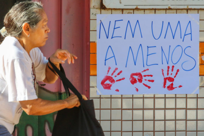Ato contra o feminicídio no Distrito Federal na cidade satélite de São Sebastião (DF). Foto: Fabio Rodrigues Pozzebom/Agência Brasil