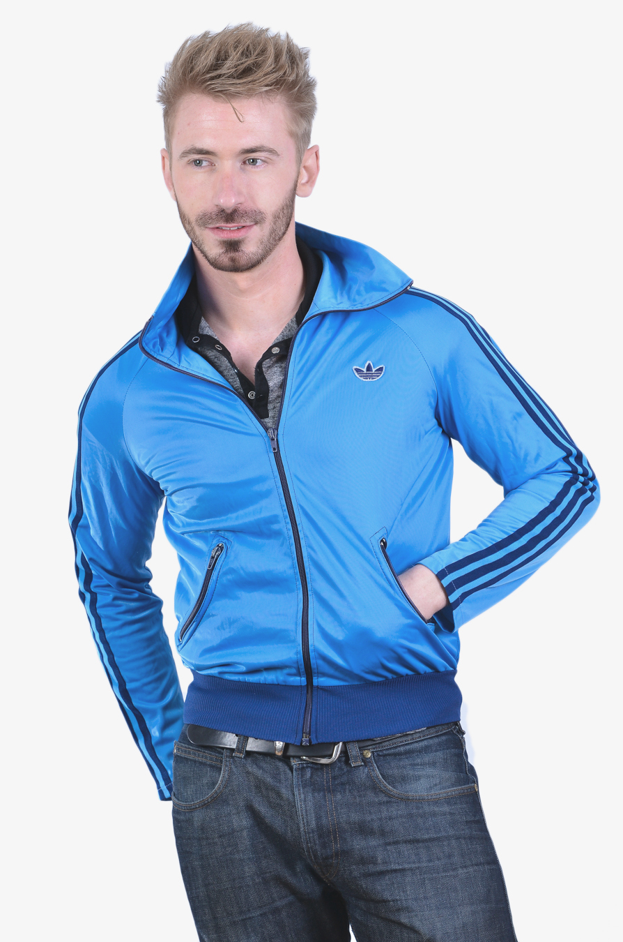 blue adidas track jacket men's