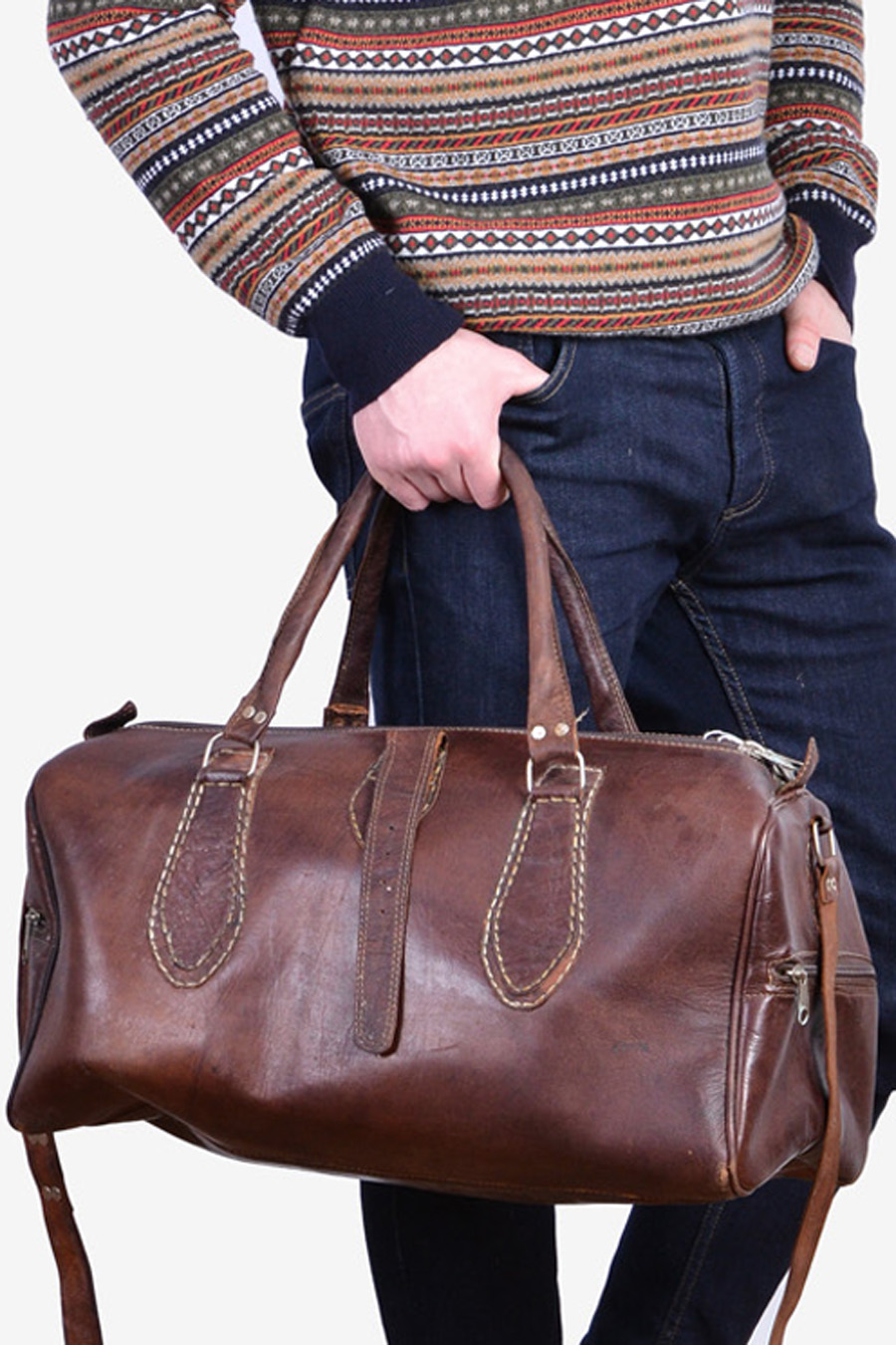 vintage leather holdall