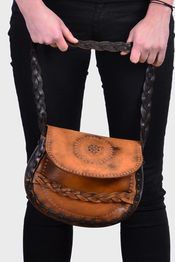Vintage leather tooled bag