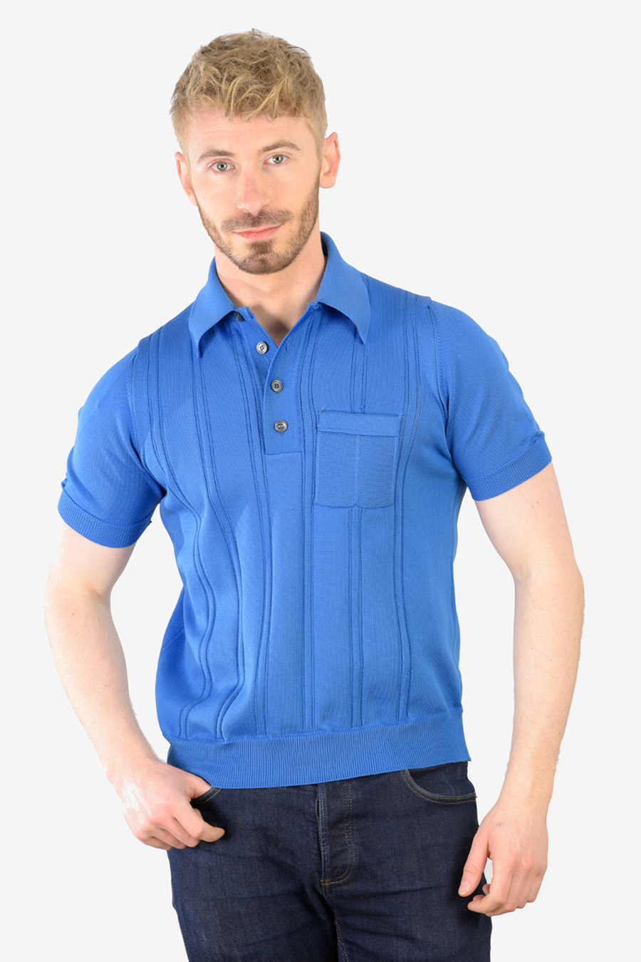 Vintage 1960 s Blue Polo Shirt Size S Brick Vintage