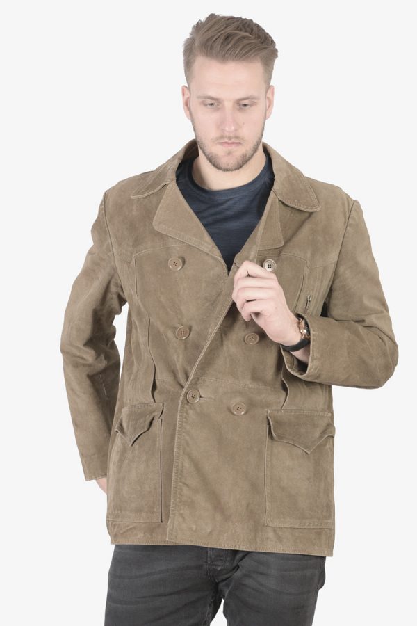 Vintage suede pea coat