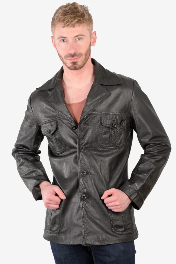 Vintage Alexida leather safari jacket
