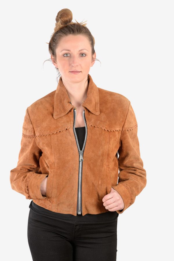 Vintage women's suede bomber jacket