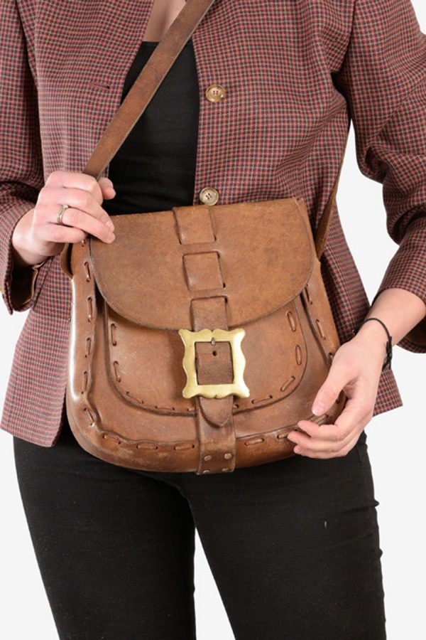 Vintage women's leather shoulder bag