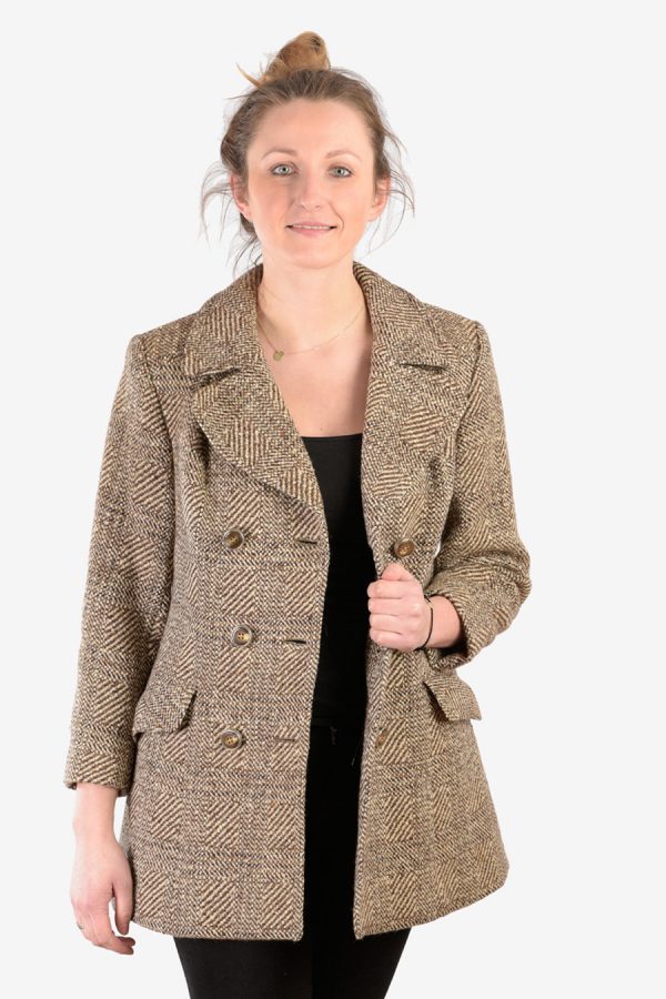 Vintage 1970's tweed coat for women