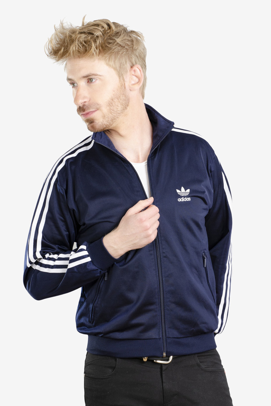 【80S】adidas track jacket navy blue XL-