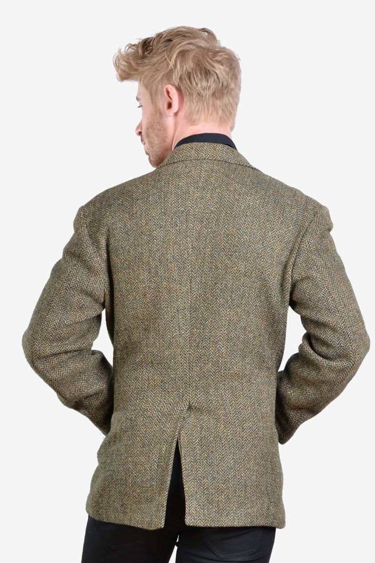 Vintage Harris Tweed Herringbone Jacket Size 40 M Brick Vintage