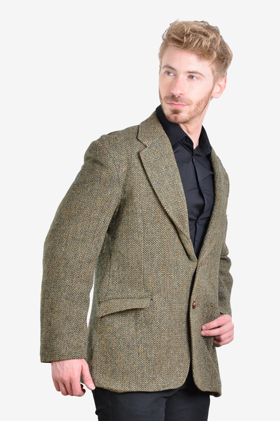 Vintage Harris Tweed Herringbone Jacket | Size 40 M - Brick Vintage