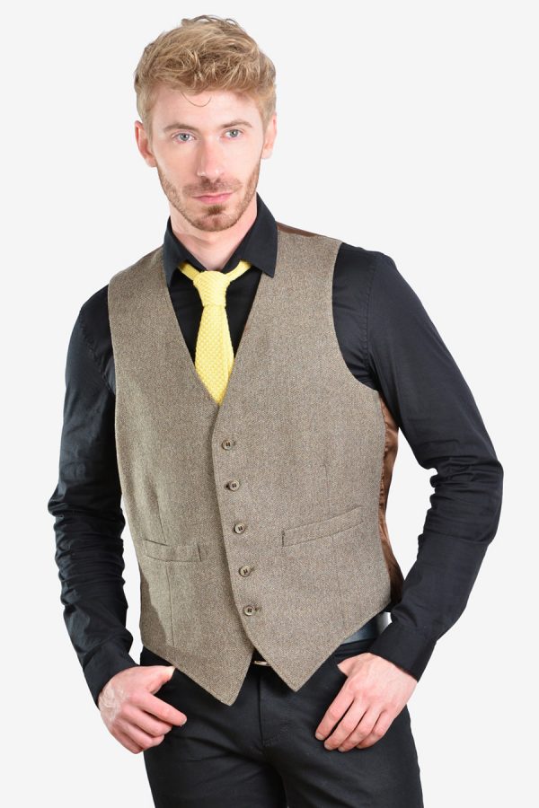 Vintage men's tweed waistcoat