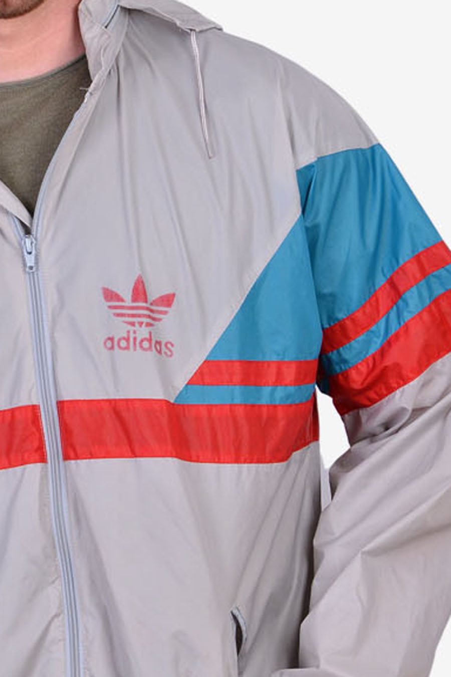 grey adidas windbreaker