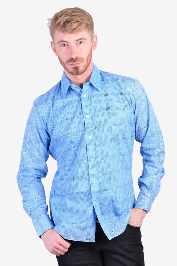 Men's 1970’s blue shirt