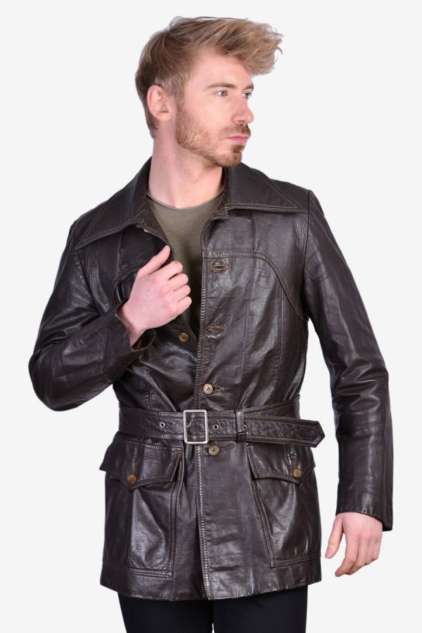 Vintage dark brown leather jacket