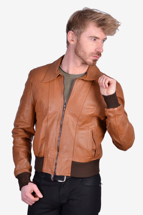 Vintage 1970's leather bomber jacket
