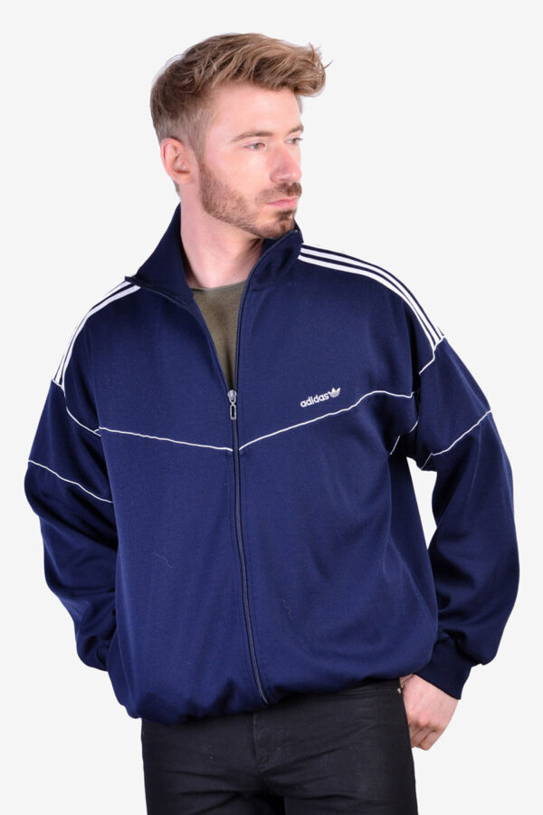 Vintage Adidas navy blue track jacket