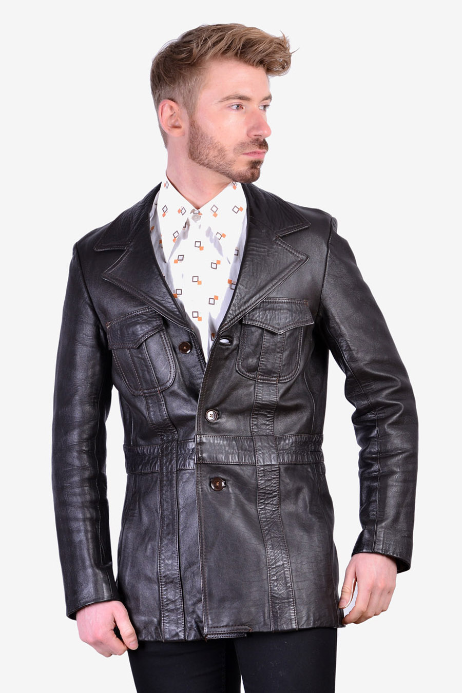 Vintage Dark Brown Leather Jacket | Size S - Brick Vintage