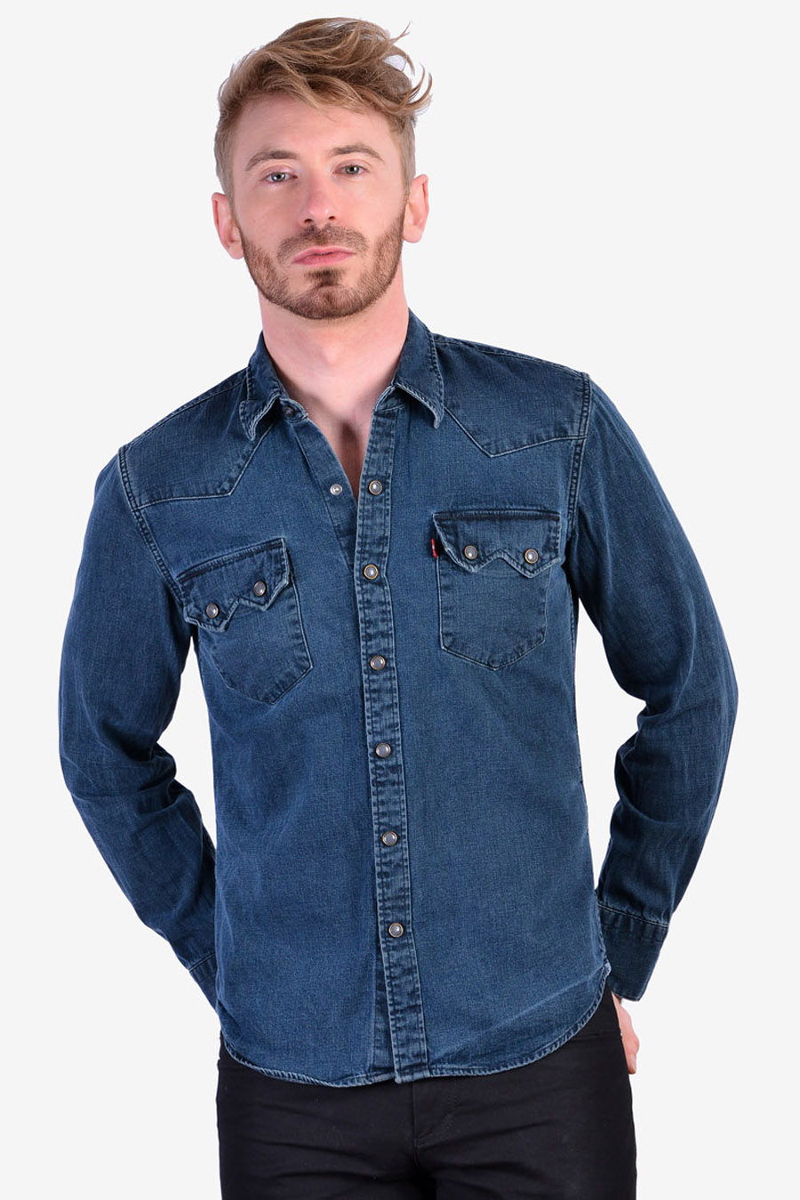 Vintage Levi's Denim Western Shirt | Size S - Brick Vintage