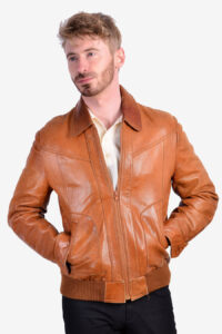 Vintage 1970's leather bomber jacket