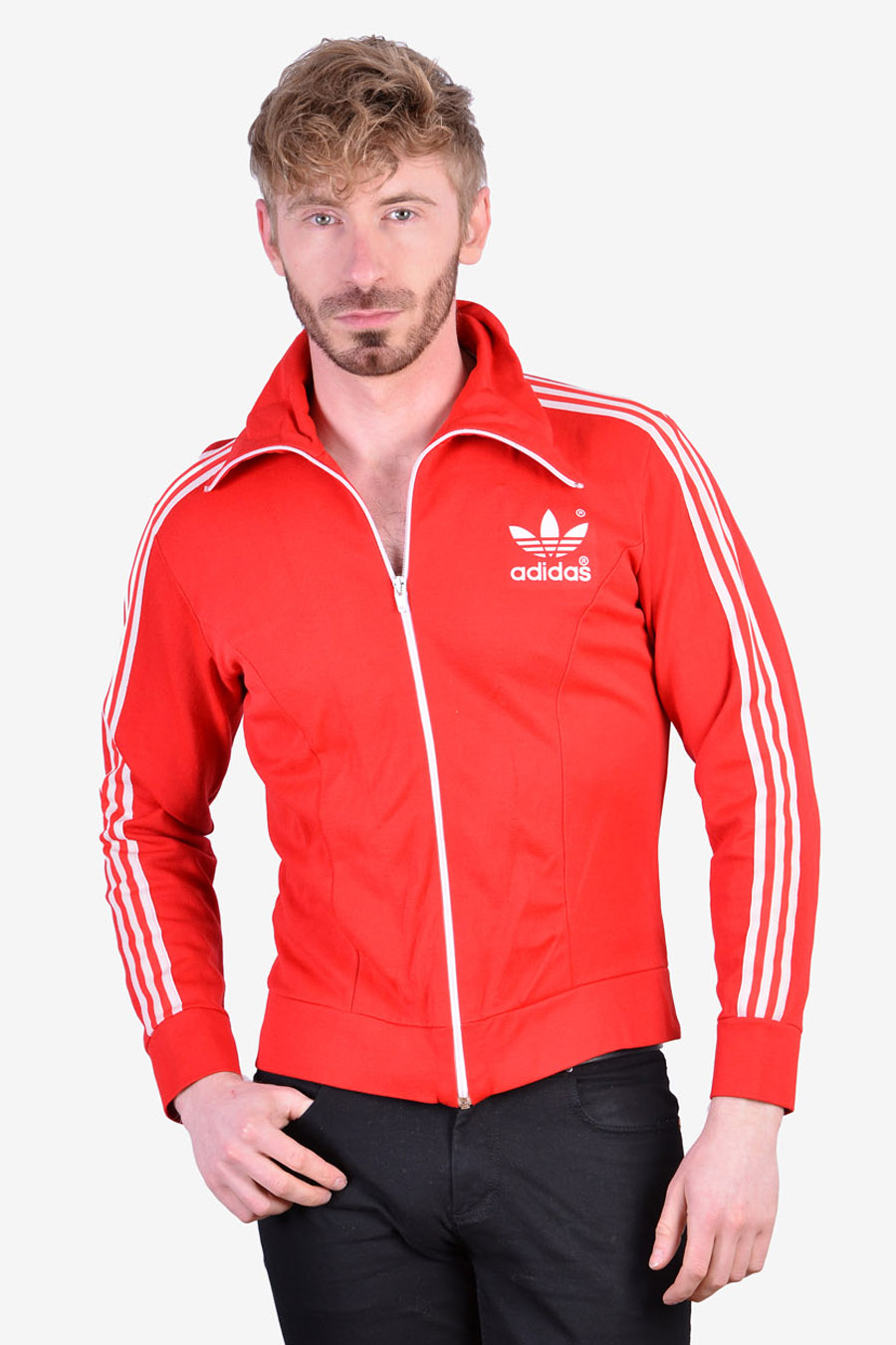 Vintage 1970's Adidas Europa Red Track Jacket | Size XS