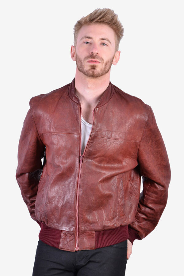 Vintage John Collier leather bomber jacket