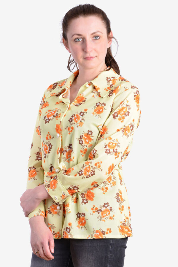 Women's 1970's floral shirt