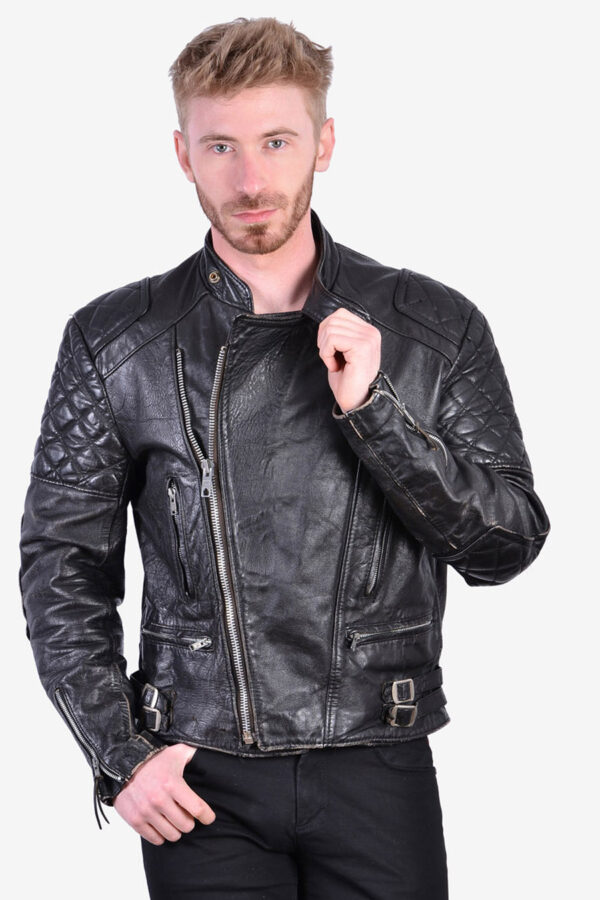 Men's 1970's leather biker jacket