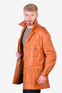 Vintage 1970's leather safari jacket