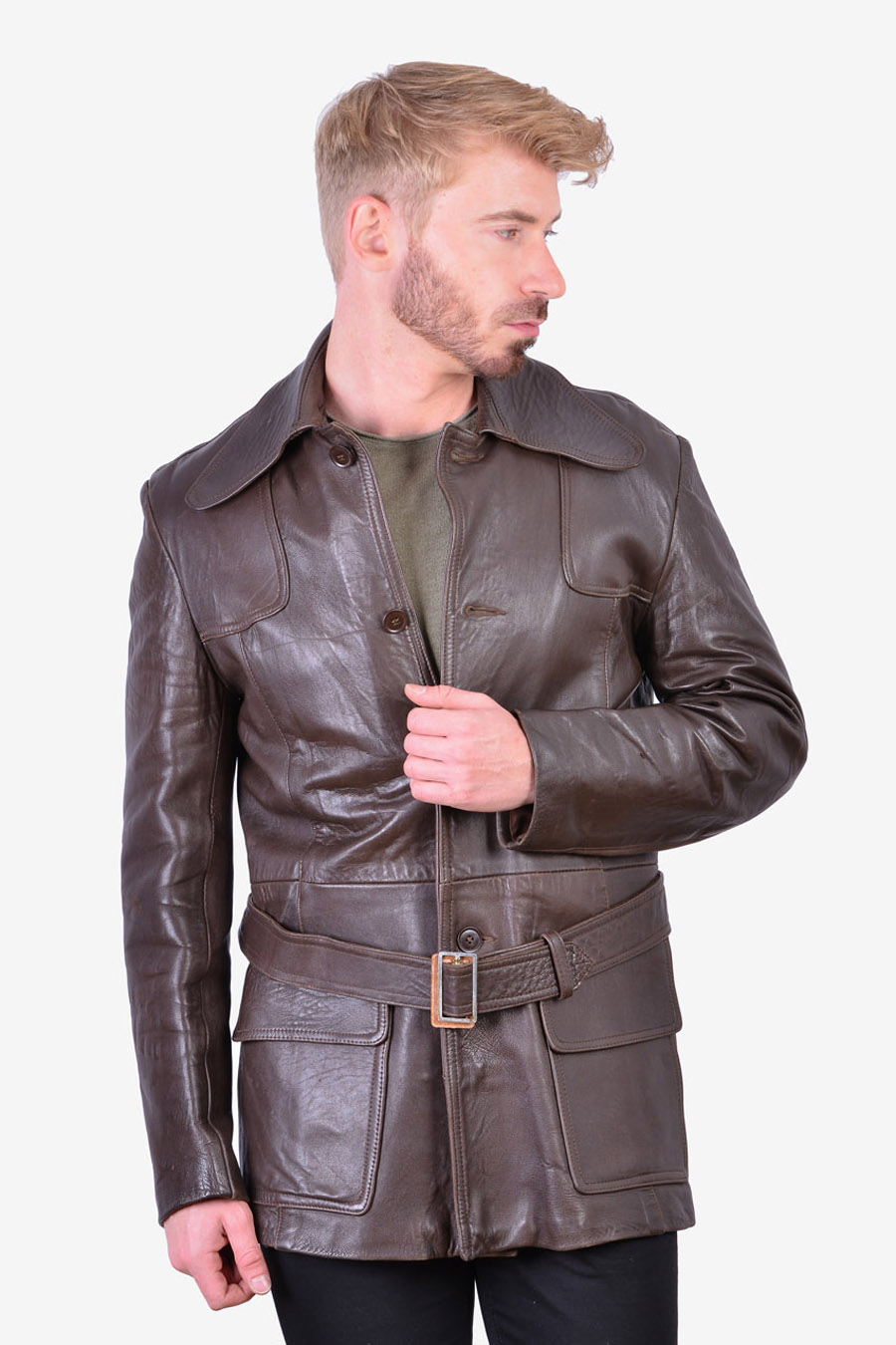 Vintage Dark Brown Leather Jacket | Size S - Brick Vintage