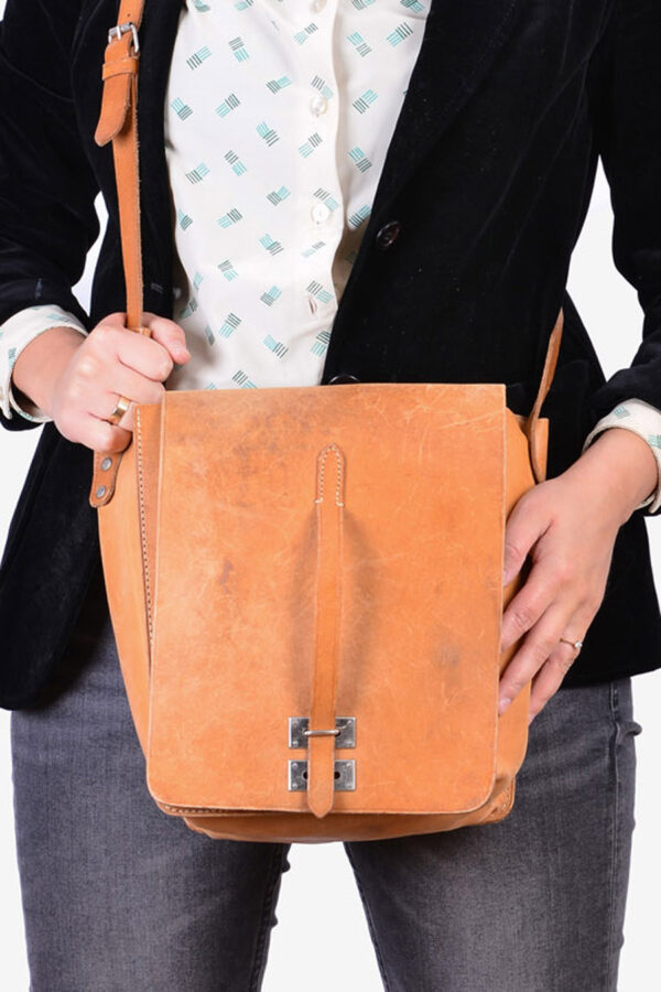 Vintage leather messenger bag