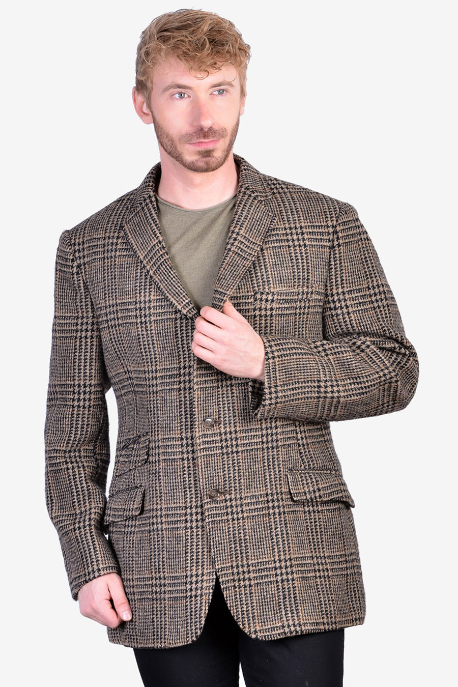 Vintage Bespoke Harris Tweed Jacket | Size 40 M- Brick Vintage