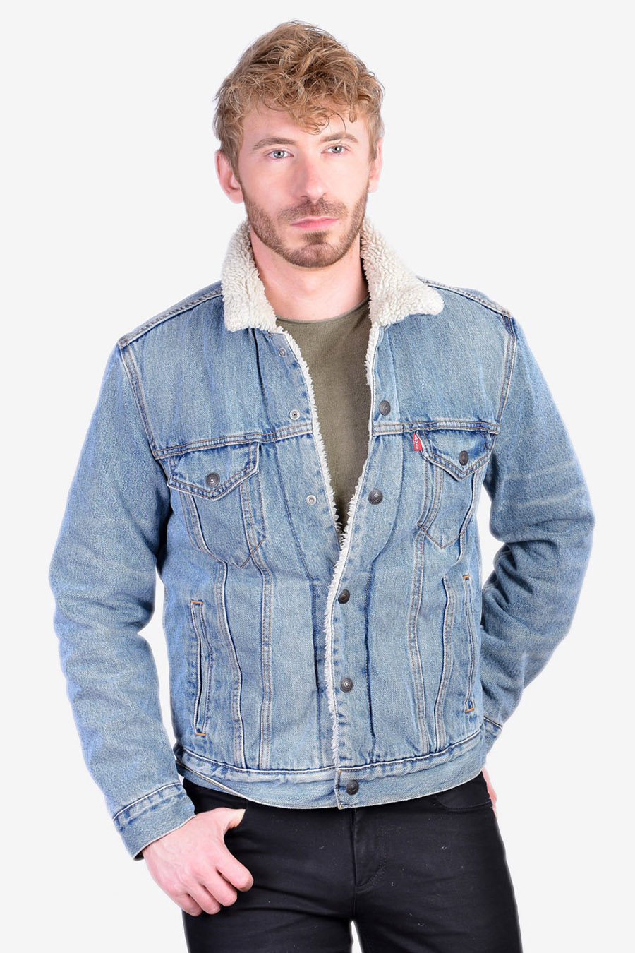 Vintage Levi's Denim Sherpa Jacket | Size XXL - Brick Vintage