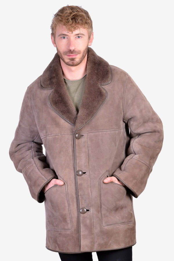 Vintage grey sheepskin coat