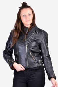 Vintage women's leather biker jacket