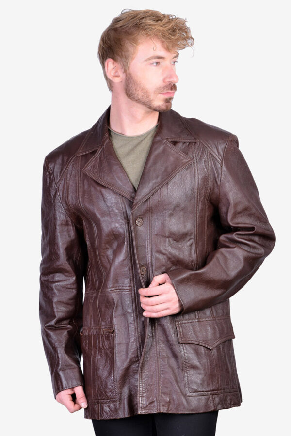 Vintage burgundy leather jacket
