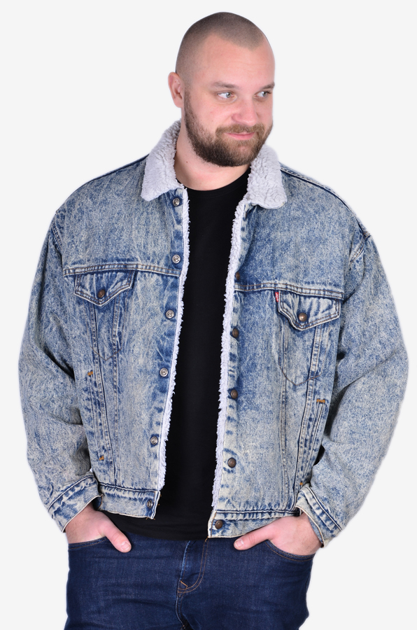 Vintage Levi's acid wash sherpa denim jacket