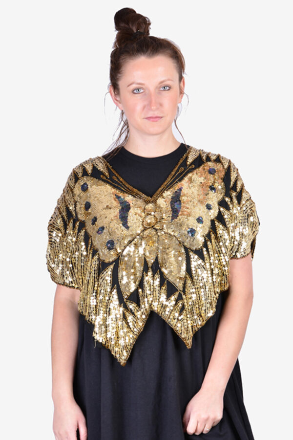 Vintage sequin butterfly top