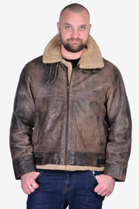 Vintage B3 type brown leather flight jacket