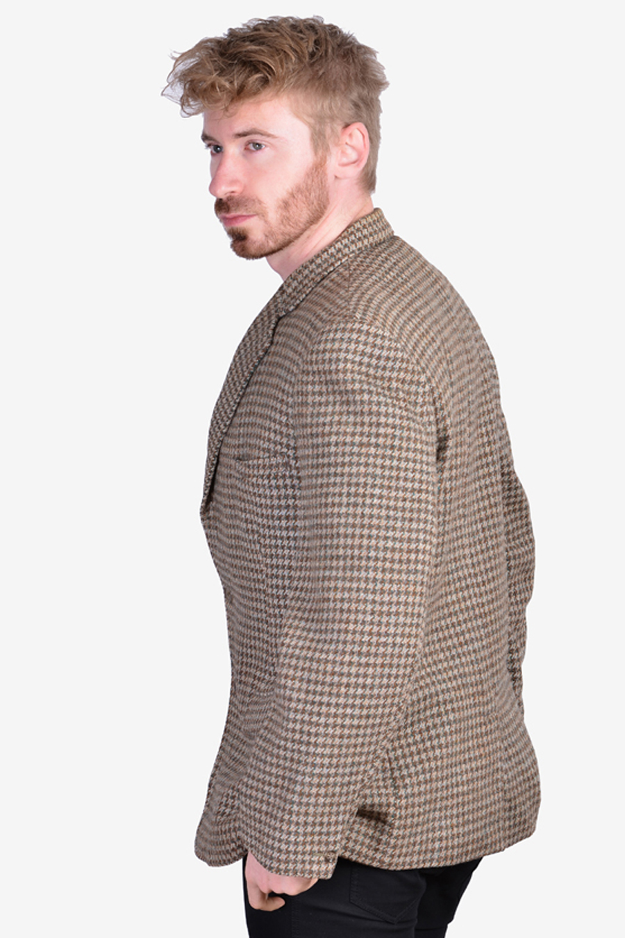 Vintage 1960's Burton Dogtooth Harris Tweed Jacket | Size 40 M