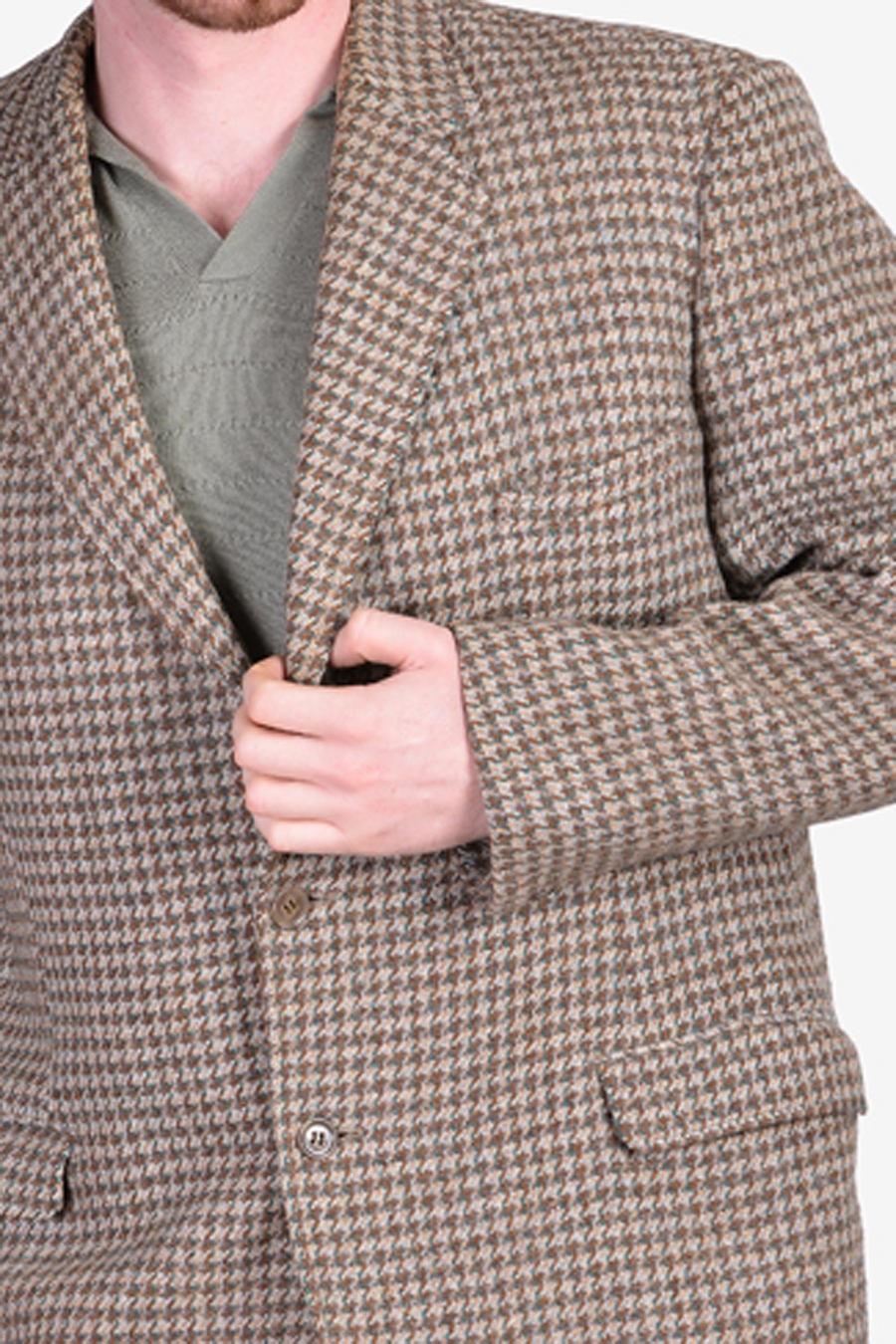 Vintage 1960's Burton Dogtooth Harris Tweed Jacket | Size 40 M