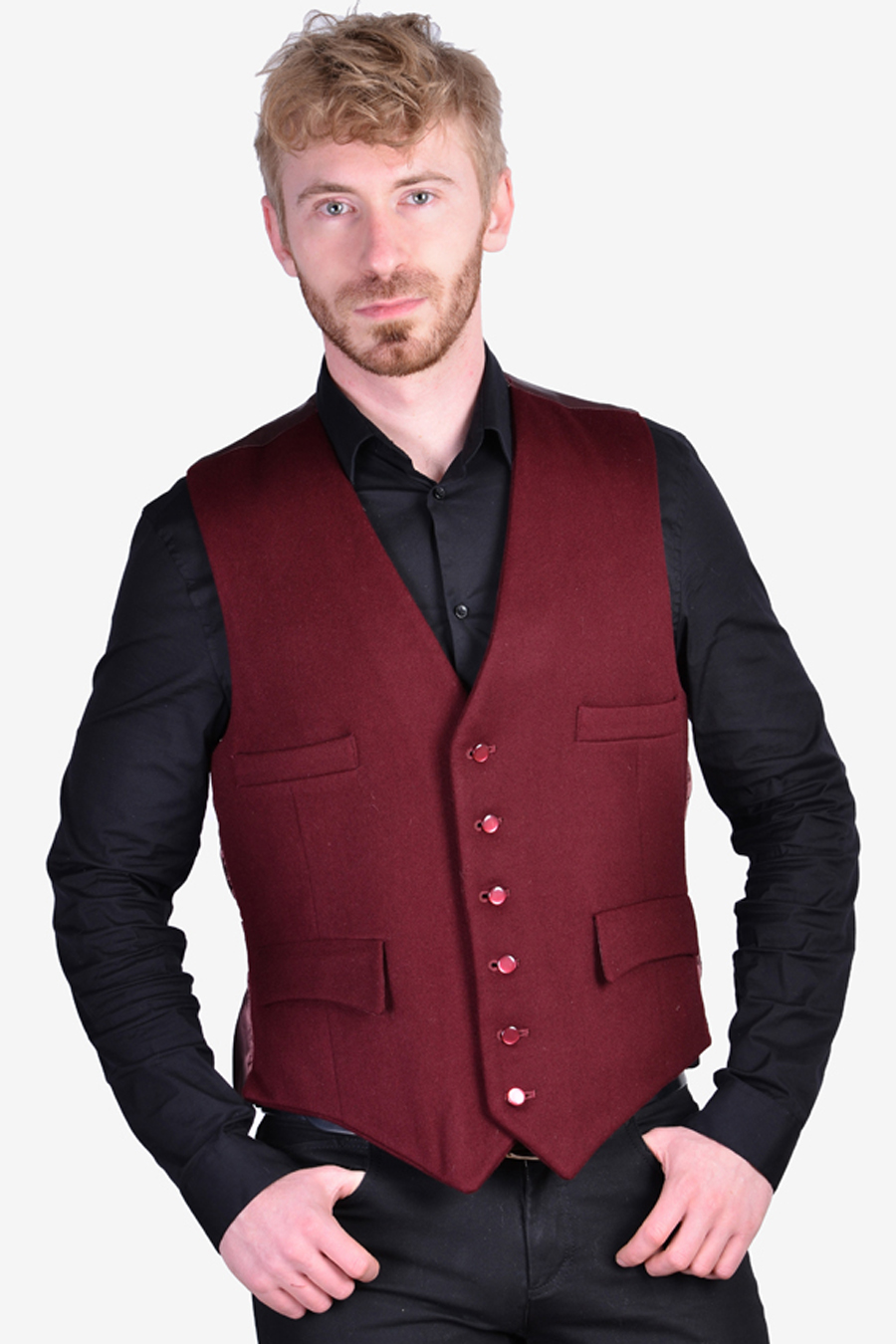 Quilted vest with THERMOLITE® padding in maroon color - Altonadock