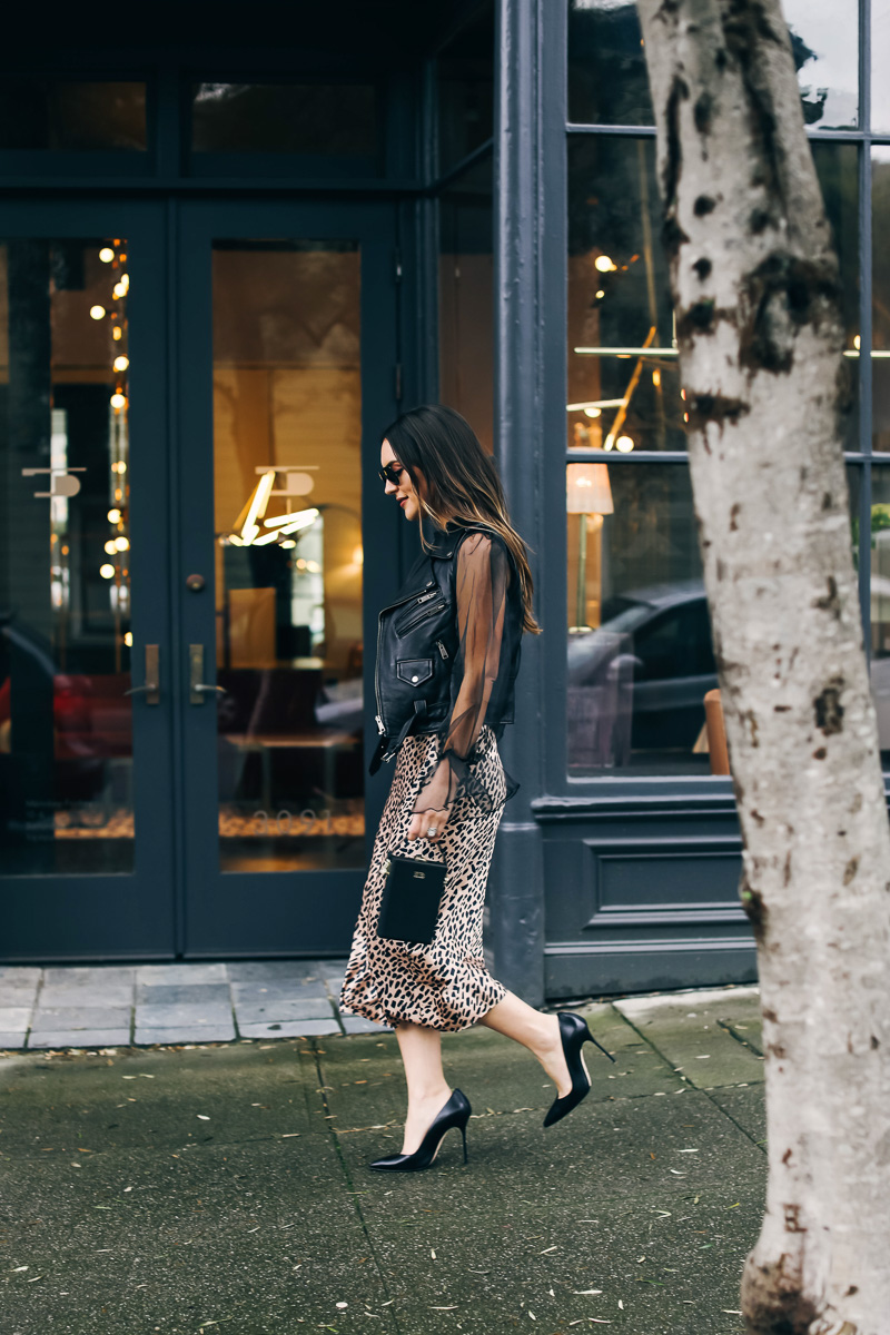 leopard midi skirt