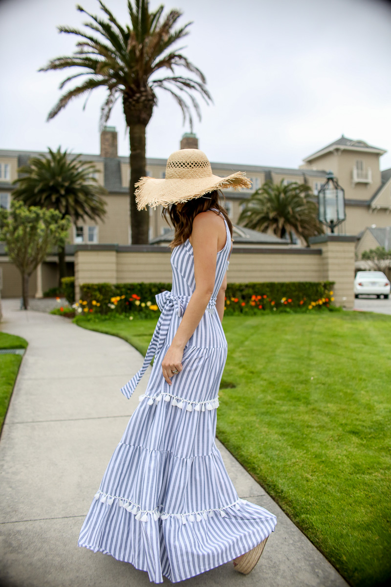 Blue and outlet white pinstripe dress