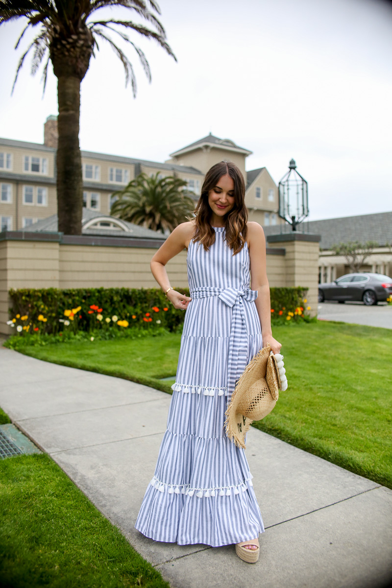 Tiered tassel fringe sale cotton maxi dress